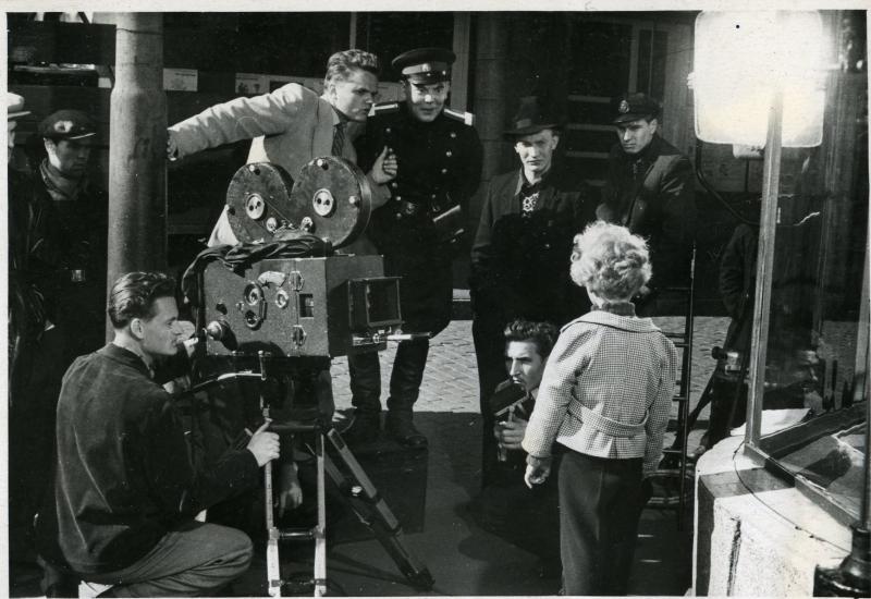 Filmivõtted. Andres Sööt, režissöör Igor Jeltsov, näitleja Alfred Mering, Arvo osatäitja Arvo Tahk